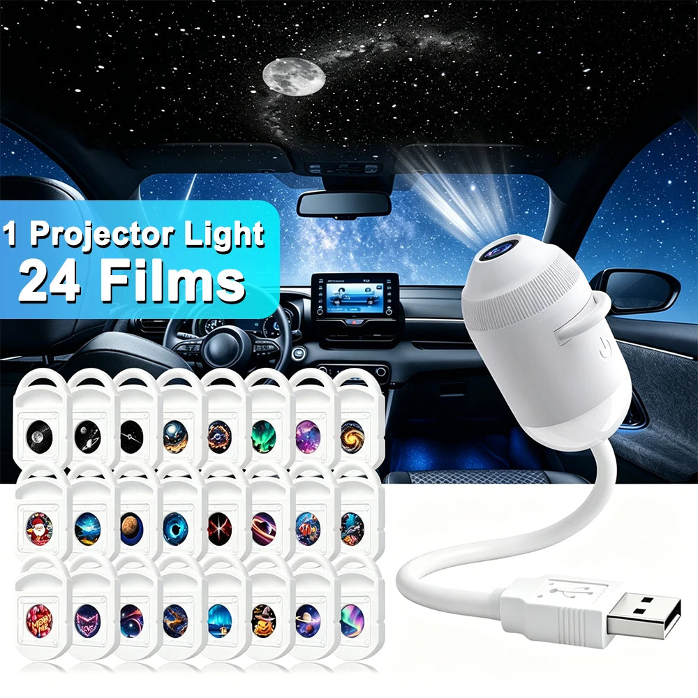 ZEVU Galaxy Roof Projector – USB Car Star Light